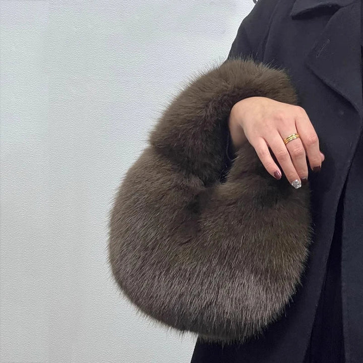 Amal | Faux Fur Half-Moon Shoulder Bag