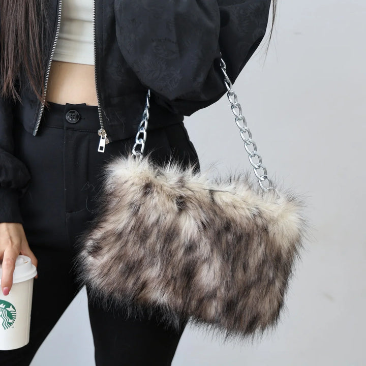 Maha | Faux Fur Pattern Shoulder Bag