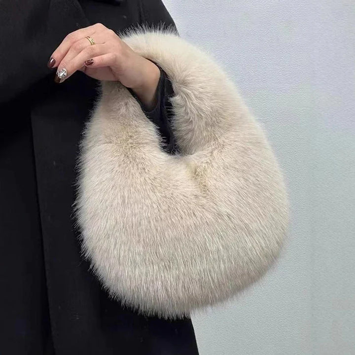 Amal | Faux Fur Half-Moon Shoulder Bag