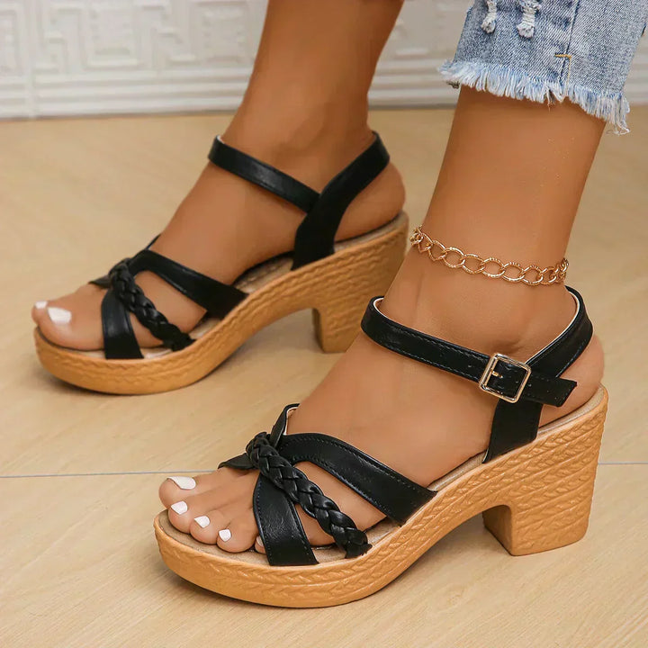 Fadwa | Braided Strap Platform Sandals