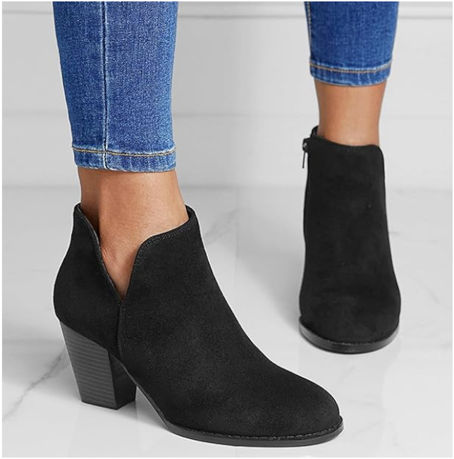 Kholoud | Pointed Ankle Boot With Suede Effect