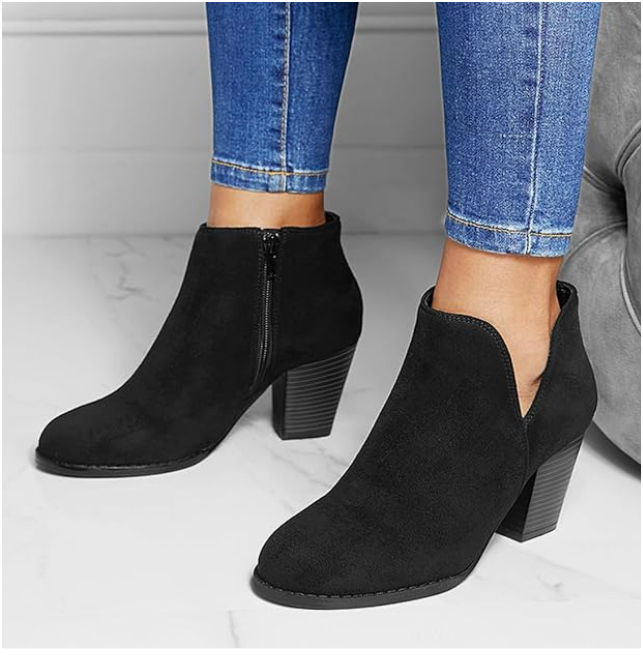 Kholoud | Pointed Ankle Boot With Suede Effect