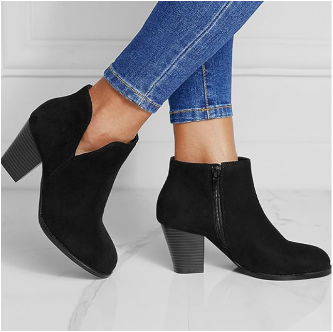 Kholoud | Pointed Ankle Boot With Suede Effect