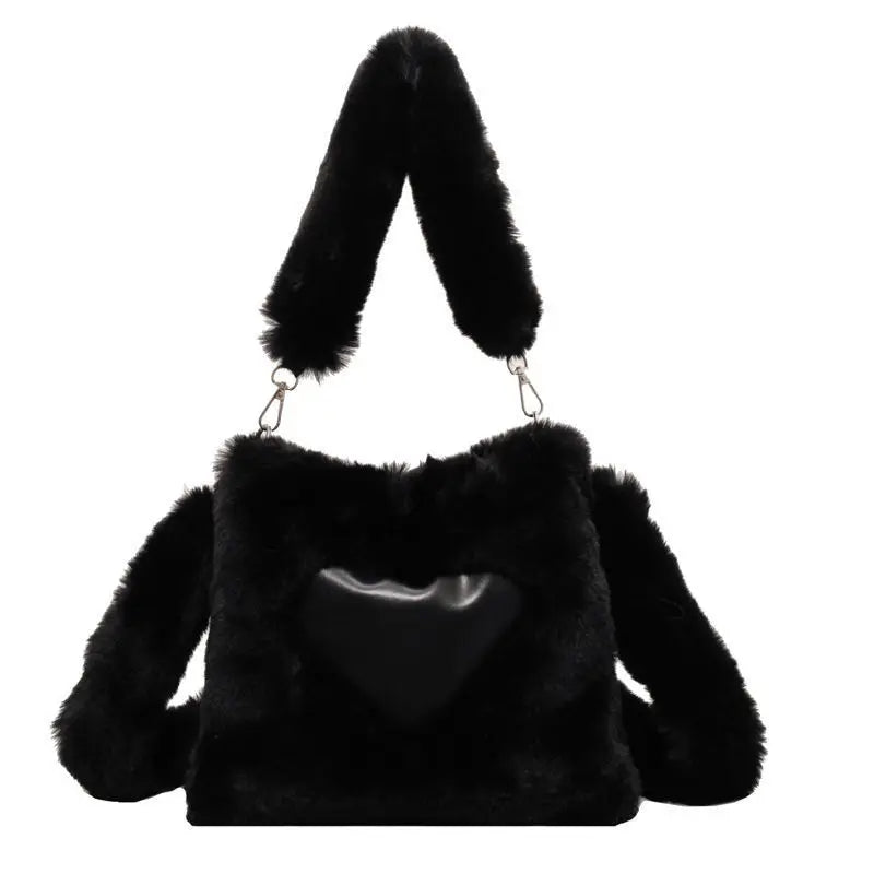 Hessa | Plush Heart Shoulder Bag