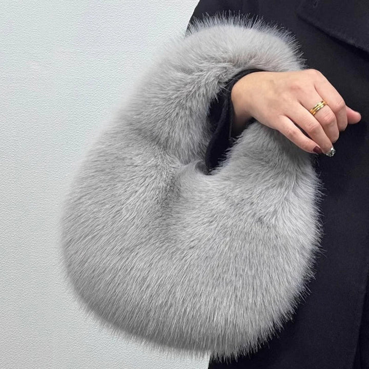 Amal | Faux Fur Half-Moon Shoulder Bag