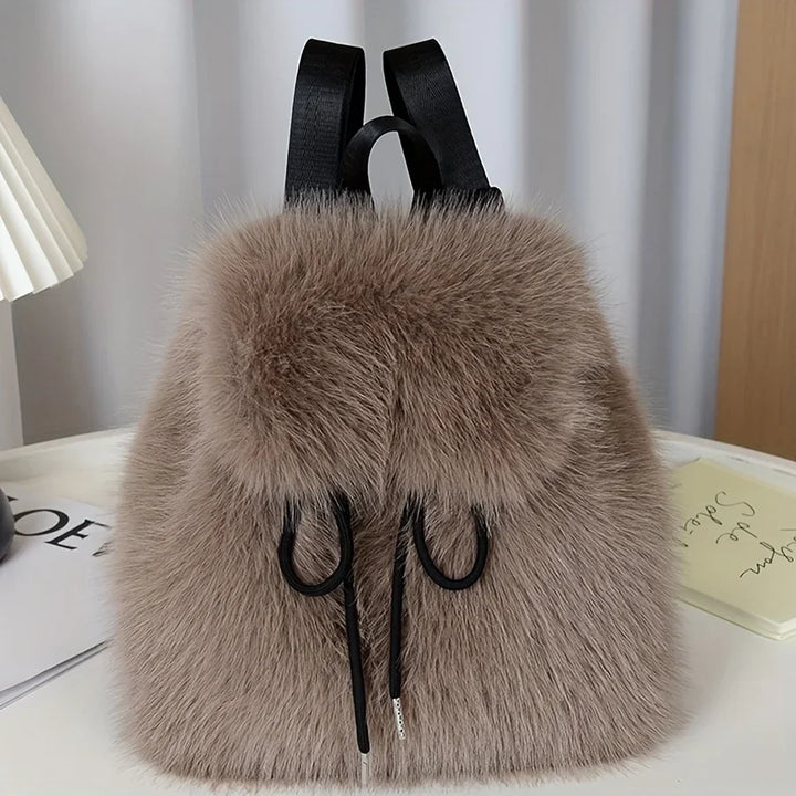 Dalal | Faux Fur Drawstring Backpack
