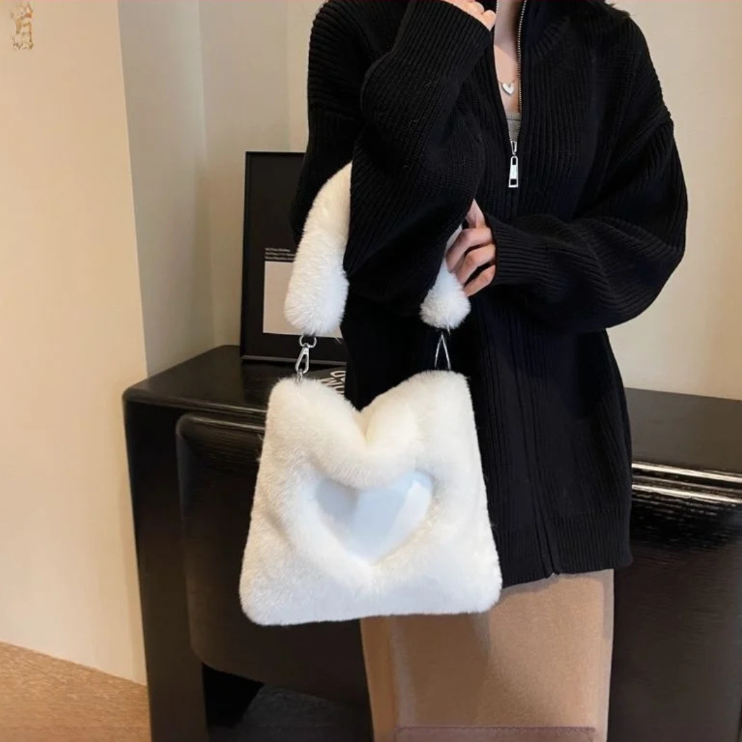 Hessa | Plush Heart Shoulder Bag