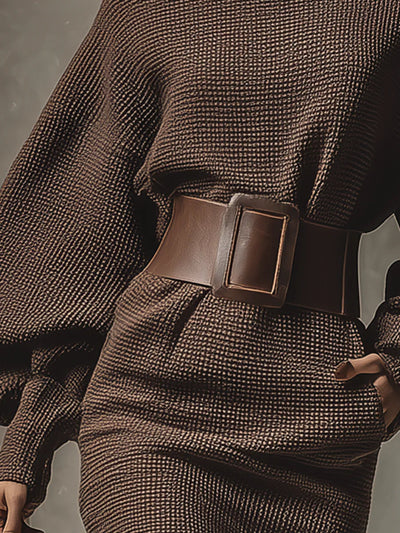 Clea | Structured Belted Short Knit Dress