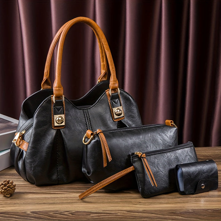 Mariam | Leather Handbag Set (4-Piece)