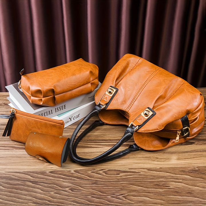 Mariam | Leather Handbag Set (4-Piece)