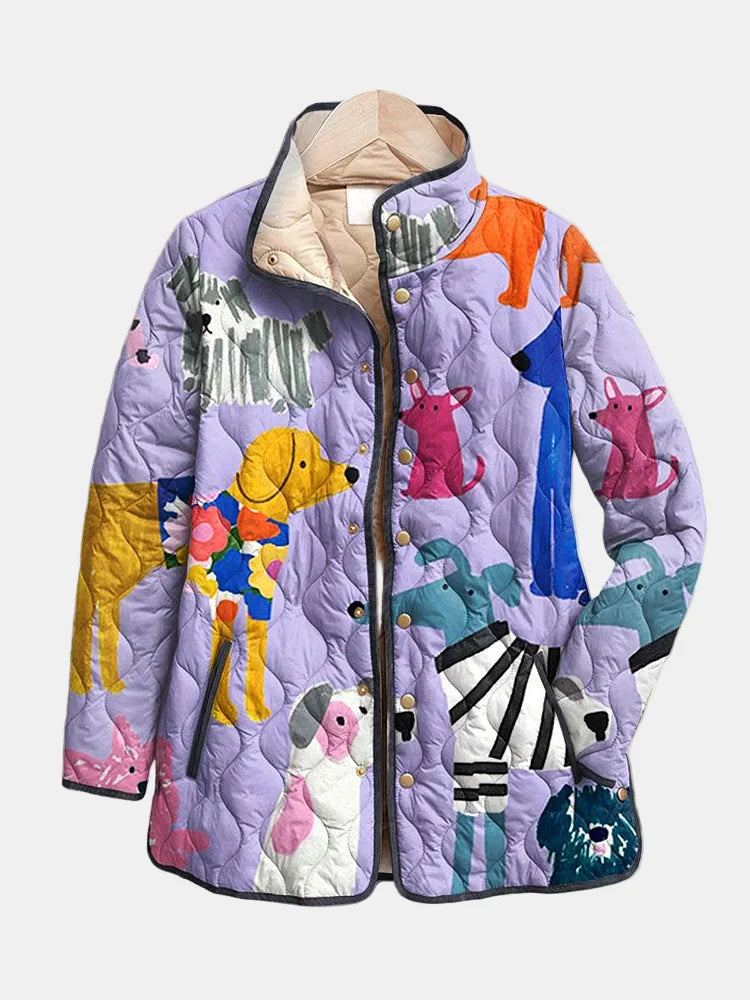 Clarissa | Playful Paws Quilted Jacket