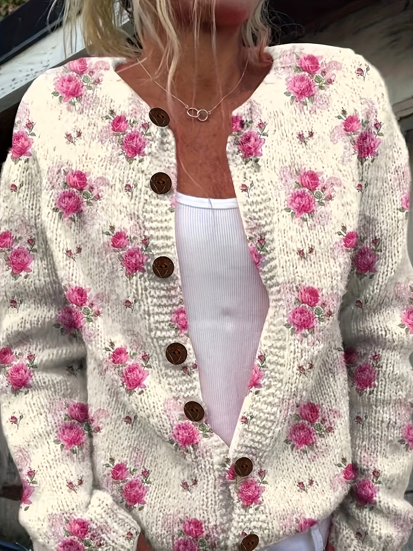 Betsy – Garden Rose Knit Cardigan