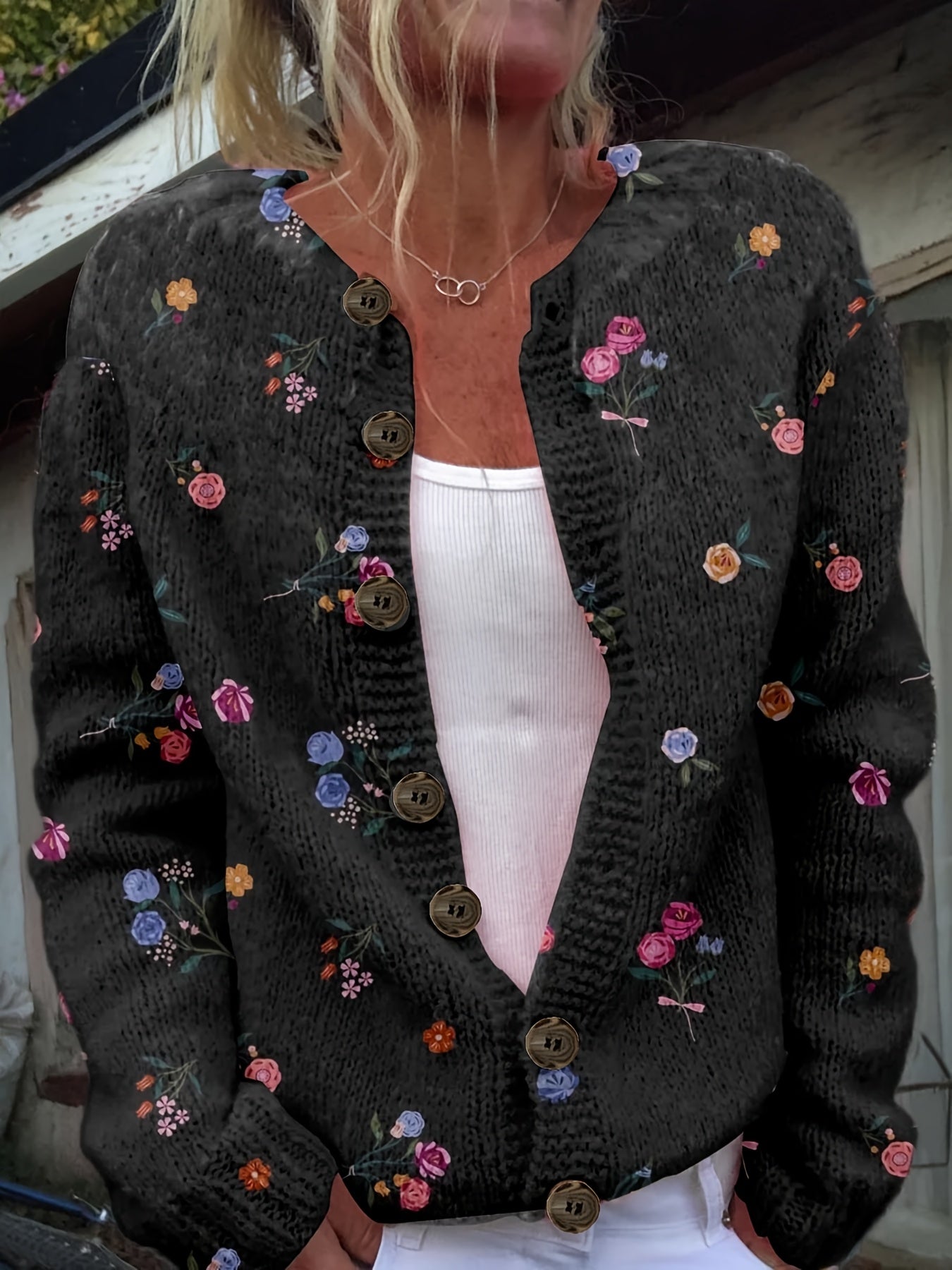 Noir – Wildflower Knit Cardigan