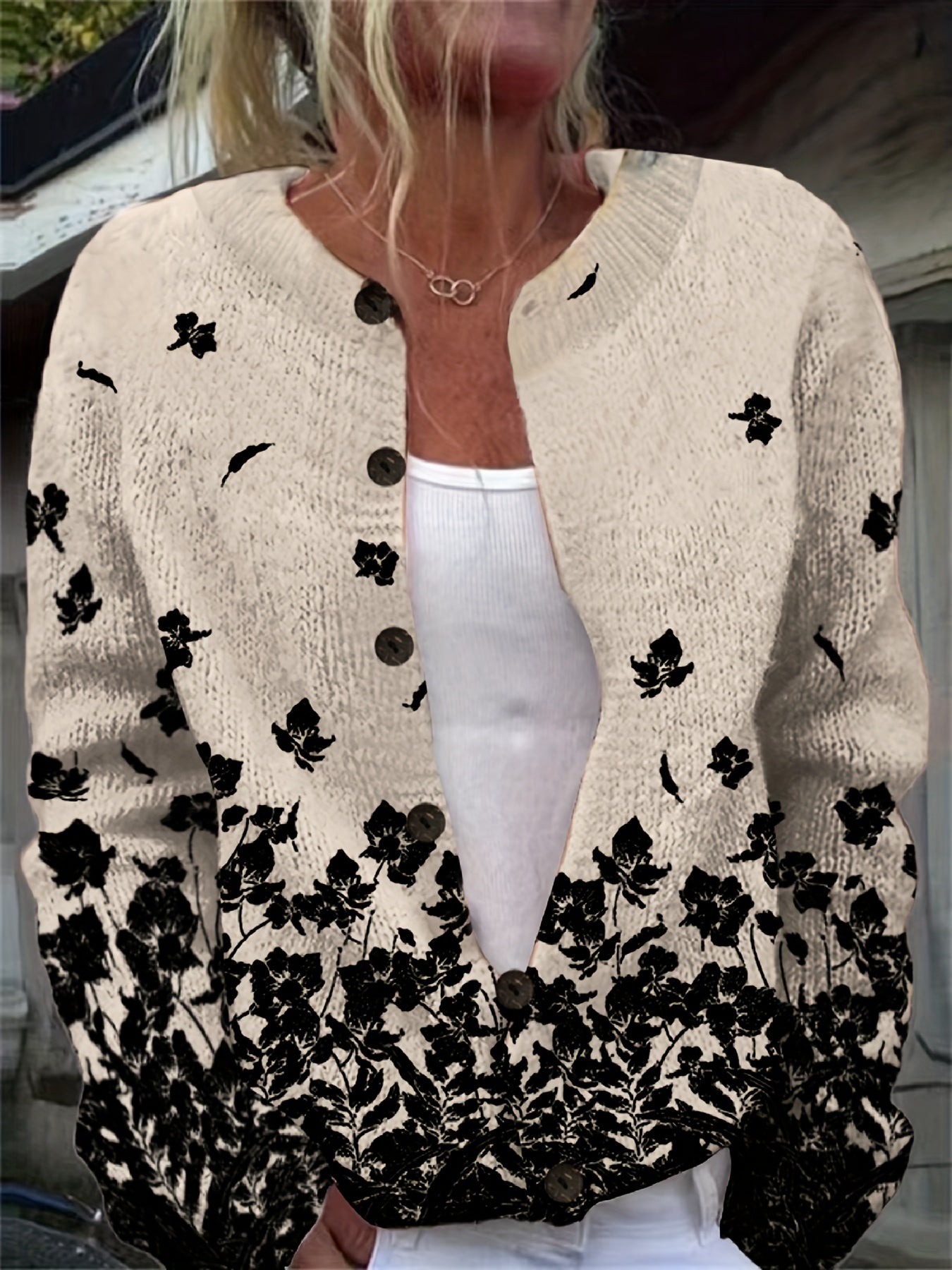 Eliza – Midnight Garden Knit Cardigan