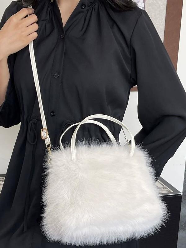 Lulwa | Faux Fur Bag with Handle & Strap