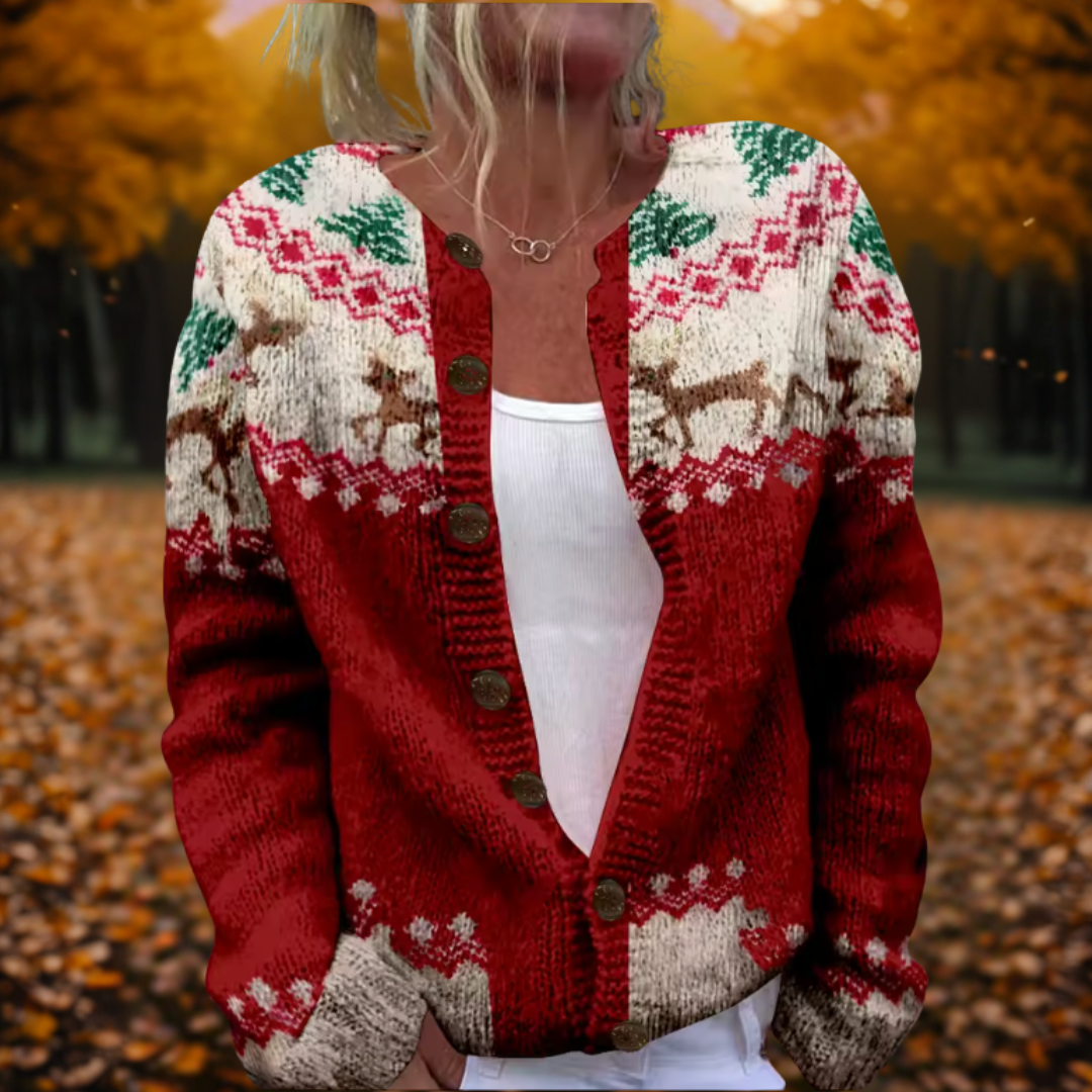 Sue -  Reindeer Cardigan
