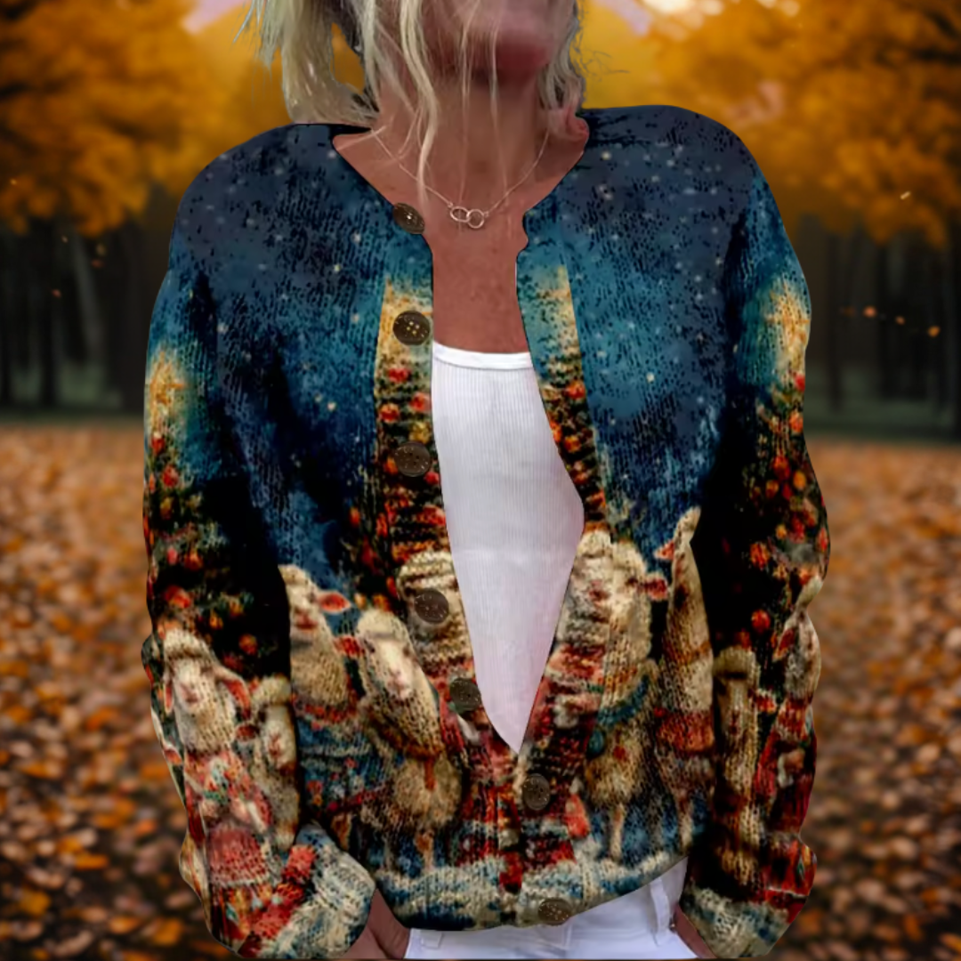 Mary – Festive Flock Cardigan