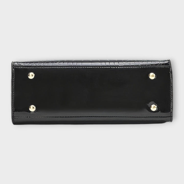 Bushra | Glossy Crocodile Pattern Handbag