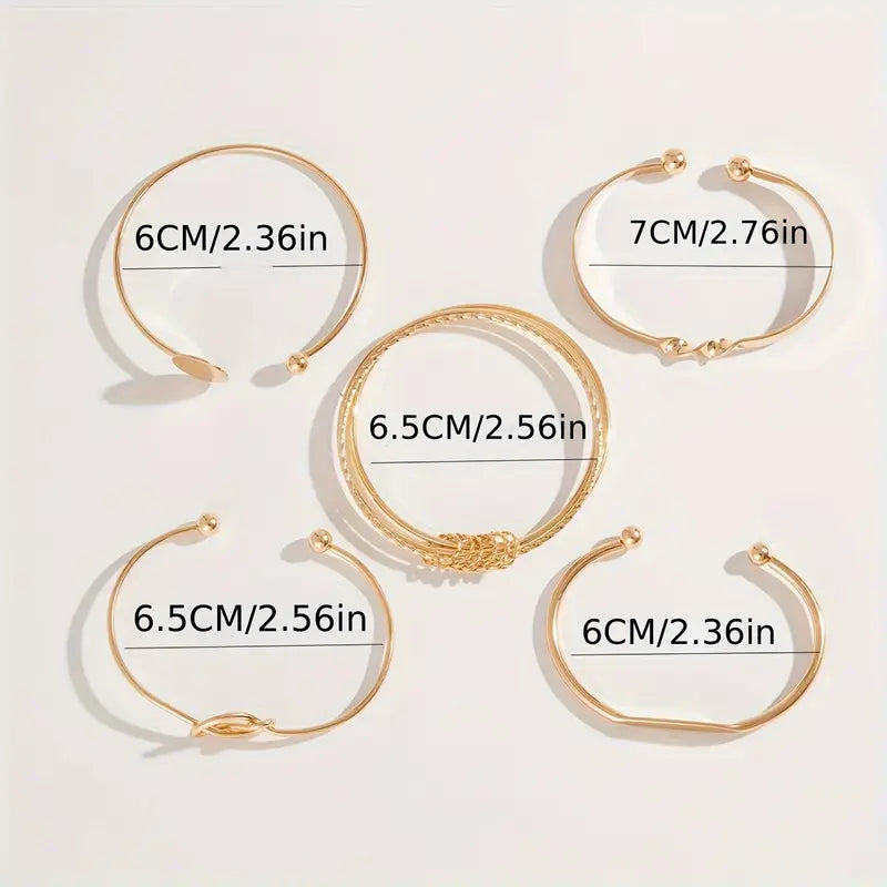 Modern Harmony | Gold Bangle Bracelet Set