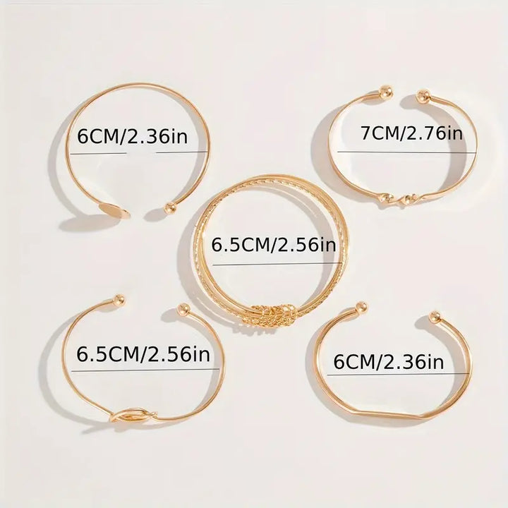 Modern Harmony | Gold Bangle Bracelet Set