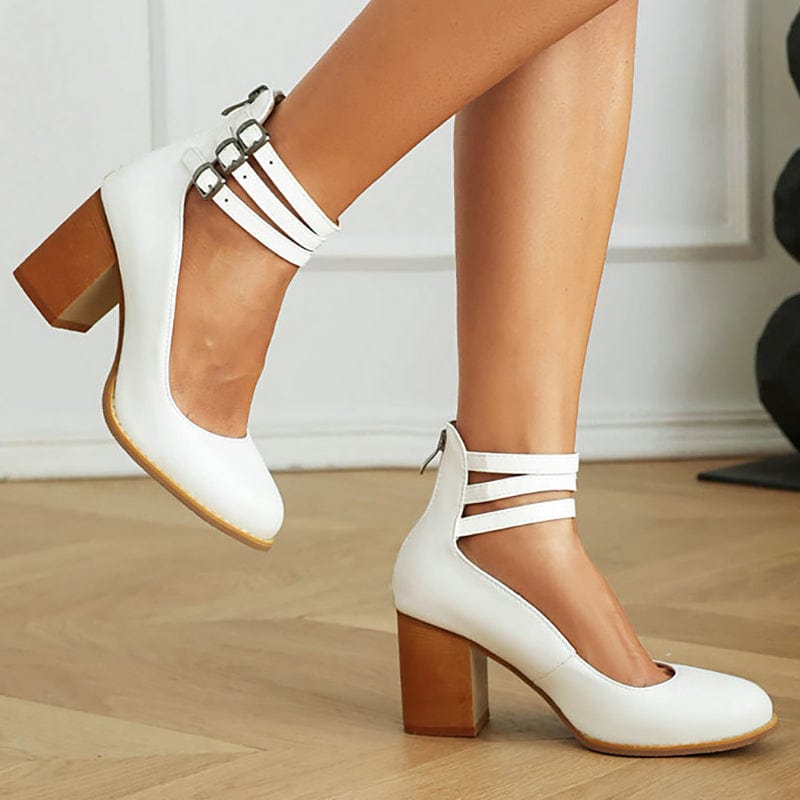Reem |  Triple Buckle Heels