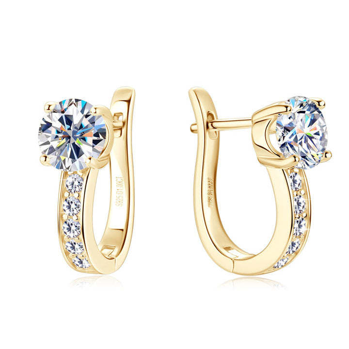 Radiant Solitaire | Gold Hoop Earrings