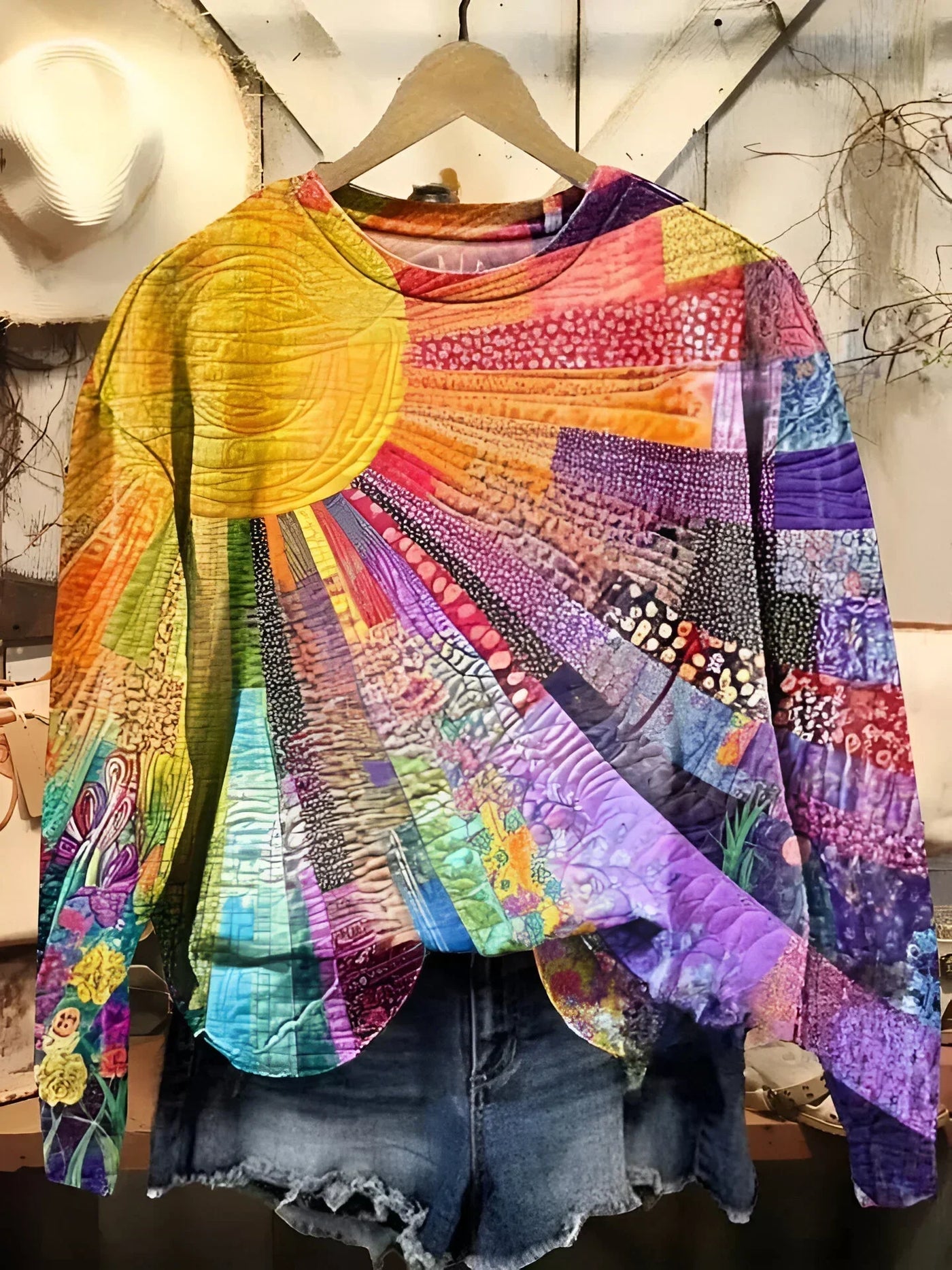 Madison | Colorful Sun Collage Sweatshirt