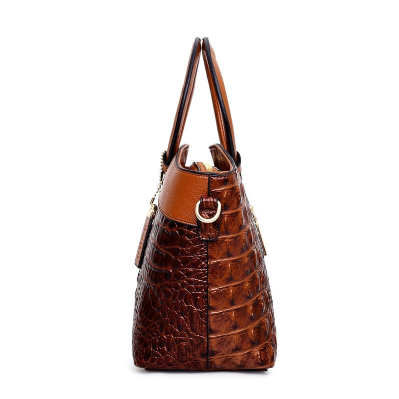 Soraya | Croc-Embossed Leather Handbag