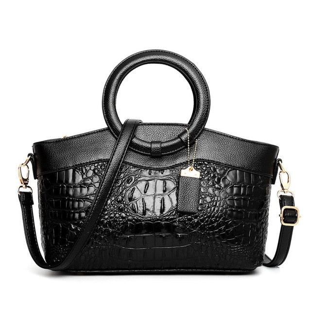 Soraya | Croc-Embossed Leather Handbag