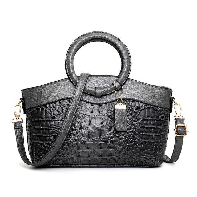 Soraya | Croc-Embossed Leather Handbag