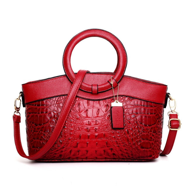 Soraya | Croc-Embossed Leather Handbag