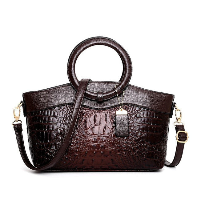 Soraya | Croc-Embossed Leather Handbag