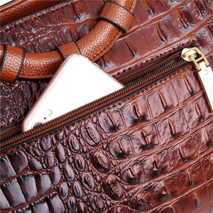 Soraya | Croc-Embossed Leather Handbag