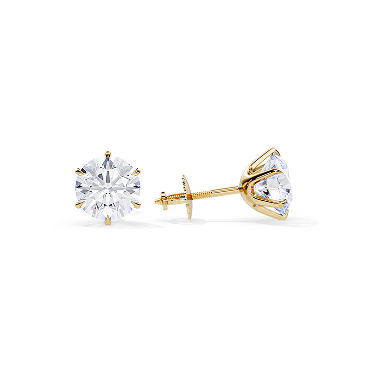 Classic Six-Prong | Gold Solitaire Stud Earrings