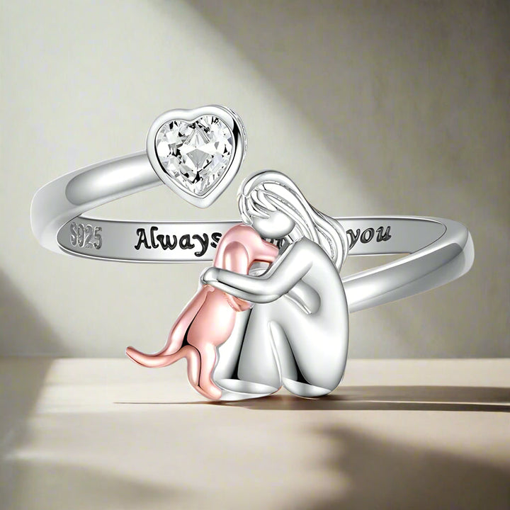 Amina & Layla | Dog Embrace Ring (Rose)